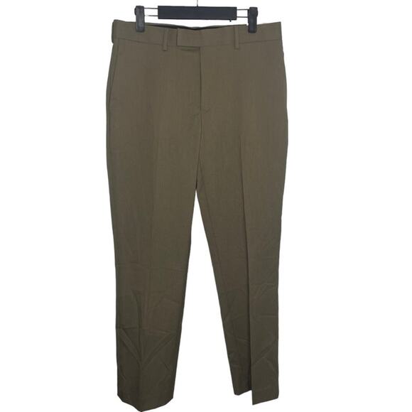 Axist Mens Dress Pants Size 30 Light Brown Slim Workwear Business Pleated - Picture 1 of 15